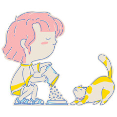 Young fill color illustration