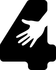 4 Letter includes Hand Icon