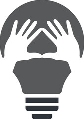 Light Bulb Including Hand Icon