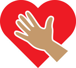 Hands in Red heart Icon