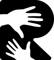 R Letter includes Hand Icon