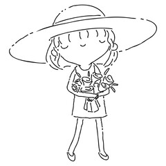 Woman line art illustration