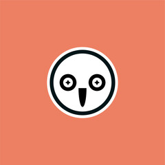 Obraz premium Ilustraciones de caras estilo iconos hecas a partir de formas simples