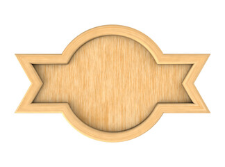 Round wooden banner with spikes
