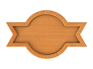 Round wooden banner with spikes