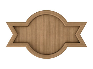 Round wooden banner with spikes