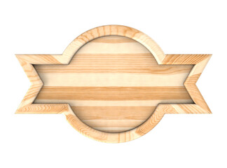 Round wooden banner with spikes