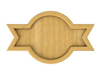 Round wooden banner with spikes