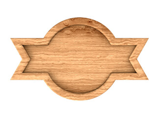 Round wooden banner with spikes