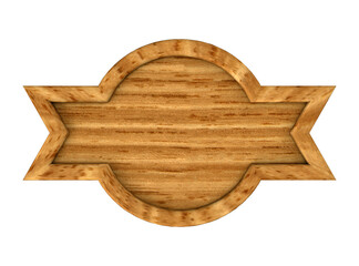Round wooden banner with spikes