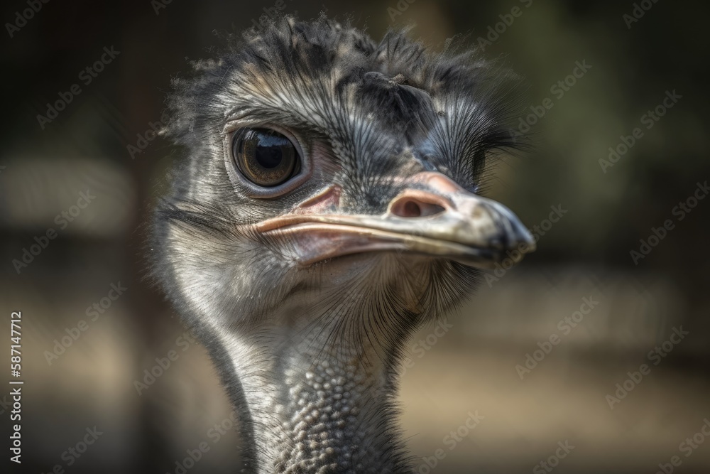 Sticker ostrich. Generative AI