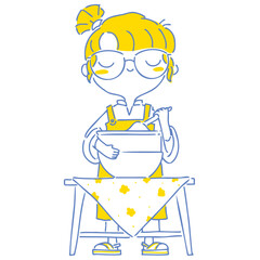 Woman twotone illustration