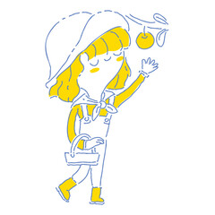 Woman twotone illustration