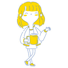 Woman twotone illustration