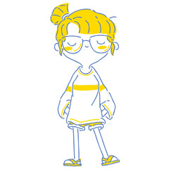 Woman twotone illustration