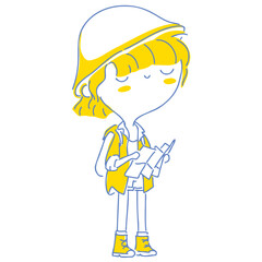 Woman twotone illustration