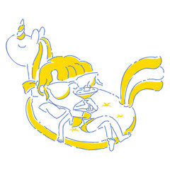 Woman twotone illustration