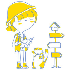 Woman twotone illustration