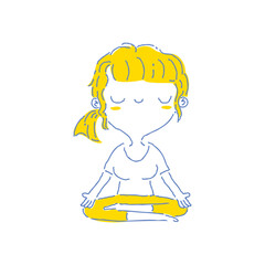 Woman twotone illustration