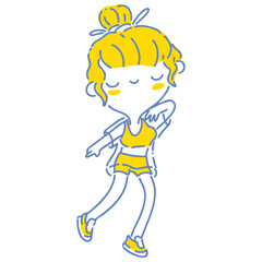 Woman twotone illustration