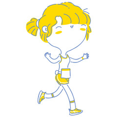 Woman twotone illustration