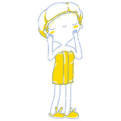 Woman twotone illustration