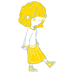 Woman twotone illustration