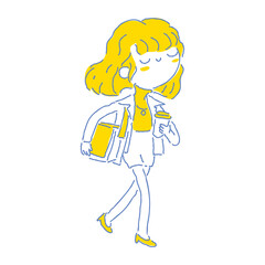 Woman twotone illustration