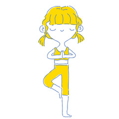 Woman twotone illustration