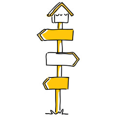 Signpost twotone background illustration