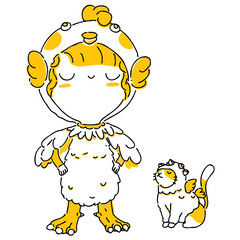 Woman twotone background illustration