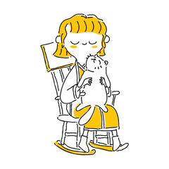 Woman twotone background illustration