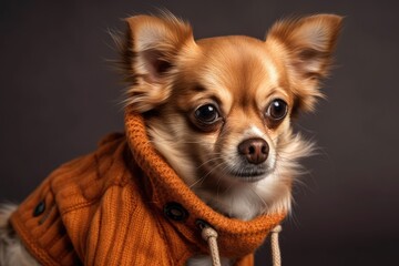Fototapeta premium adorably dressed chihuahua dog. Generative AI
