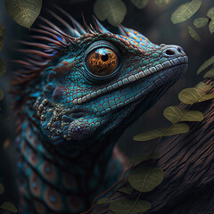 head of iguana, made with generative AI	