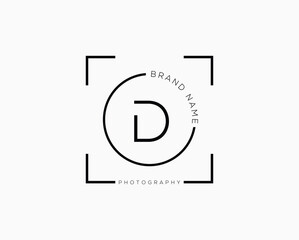D letter photography and camera short logo design