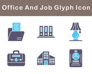 Work Office And Job Vector Icon Set