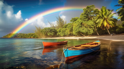 Fototapeta na wymiar rainbow sea