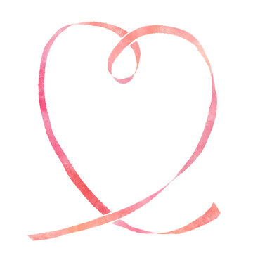 Heart shaped pink ribbon clipart PNG