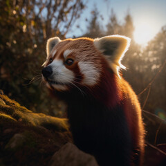 Fototapeta premium El secreto mejor guardado del bosque: el panda rojo