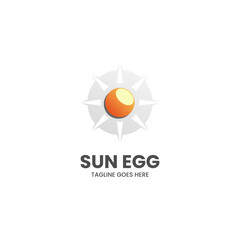 Vector Logo Illustration Sun Egg Gradient Colorful Style.