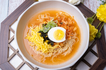 Cold Kimchi Noodles ( Kimchi Malguksu ) - Korea Food