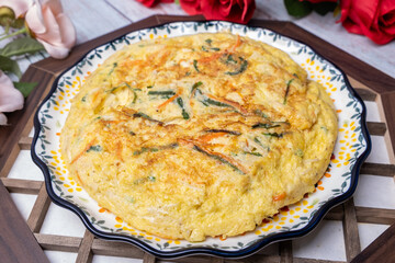 Korean style food: Egg pancake