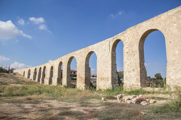 Fototapeta na wymiar Beautiful view of the aqueduct in Larnaca, Cyprus