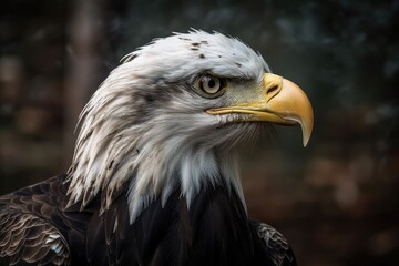 Obraz premium Close up of a bald eagle. Generative AI