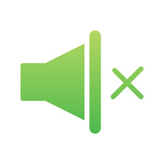 Flat Gradient Icon no noise,mute button,volume mute,no sound,speaker