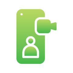 Flat Gradient Icon video call,video recording,video camera,electronics,communications