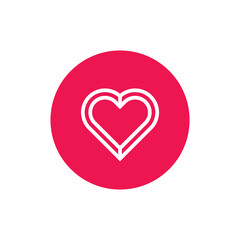 Abstract heart shape logo, love icon inside circle