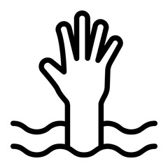 Obraz premium drowning line icon