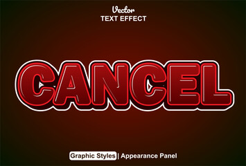 cancel text effect with editable red color graphic style