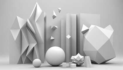 modern white background 3d rendering. Generative AI